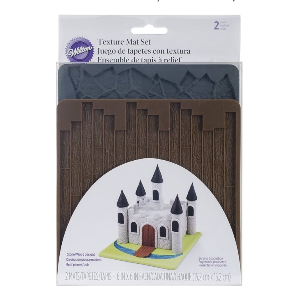 Wilton Texture 2-Piece Mold Set, Cobblestone/Wood